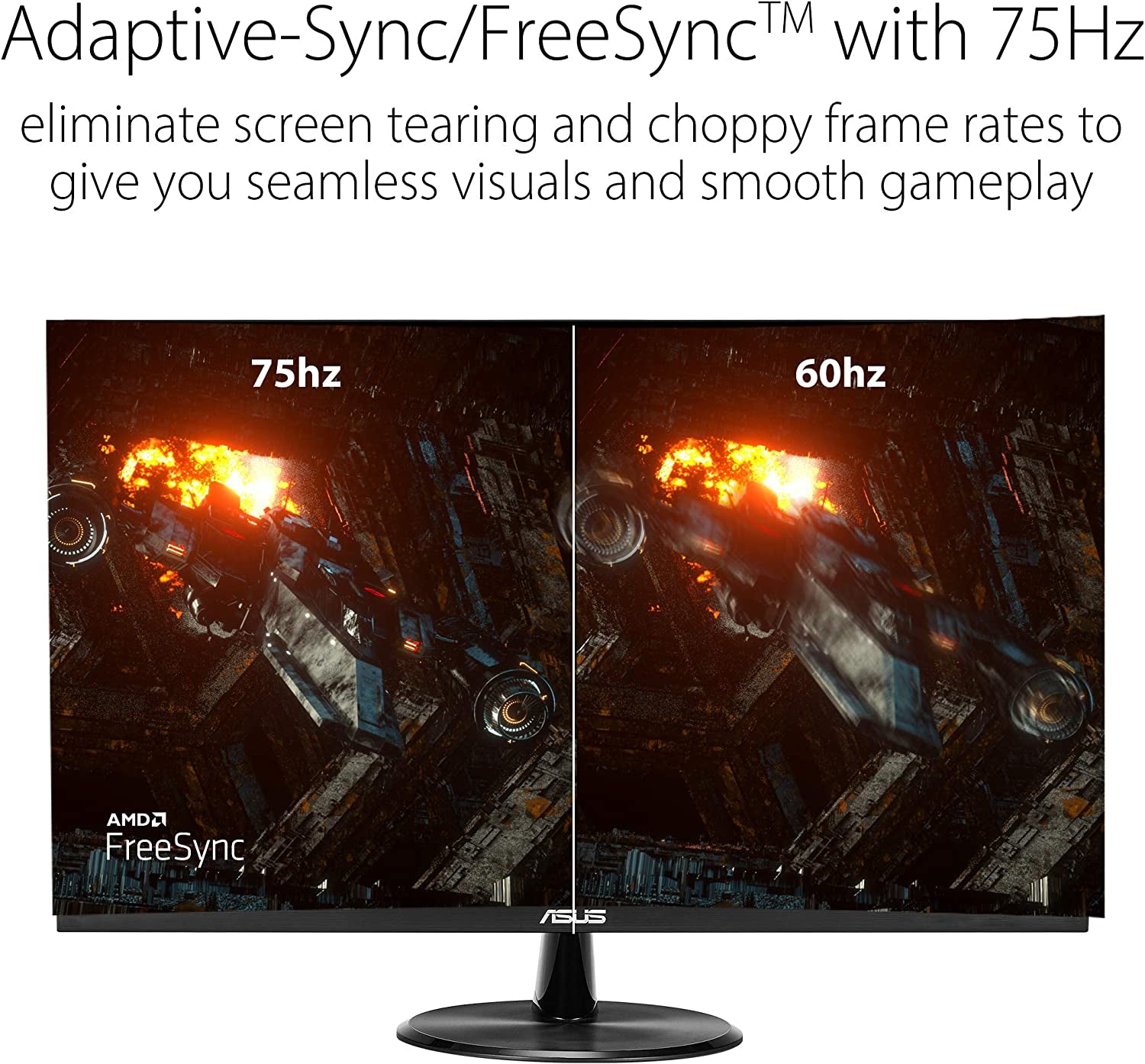VP279HE 27-Inch Full HD Monitor, 1080P, 75Hz, IPS Technology, Adaptive-Sync/Freesync, Eye Care Features, HDMI and VGA Connectivity, Frameless Design, Low Blue Light, Flicker-Free, VESA Mount Compatible