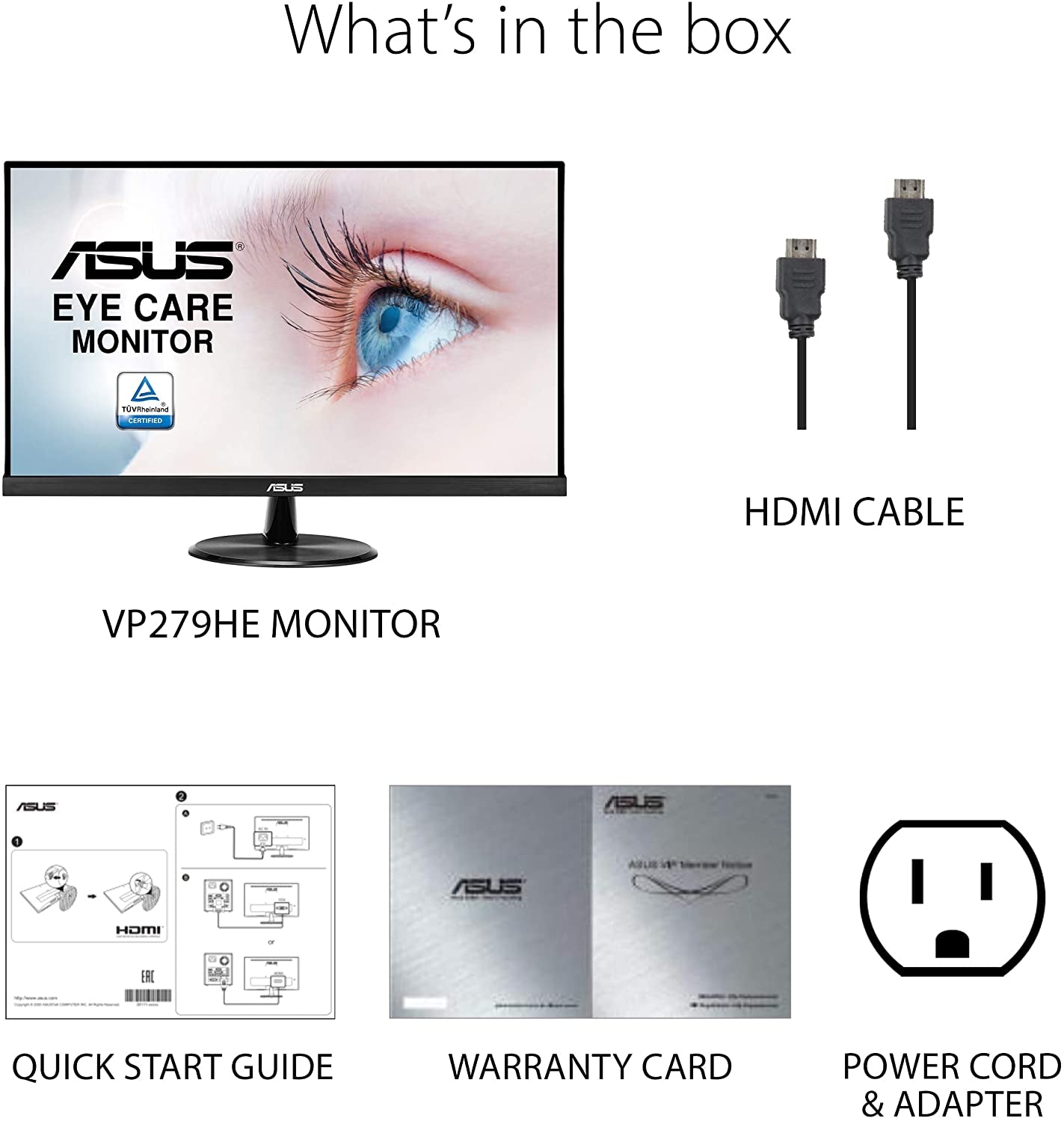 VP279HE 27-Inch Full HD Monitor, 1080P, 75Hz, IPS Technology, Adaptive-Sync/Freesync, Eye Care Features, HDMI and VGA Connectivity, Frameless Design, Low Blue Light, Flicker-Free, VESA Mount Compatible