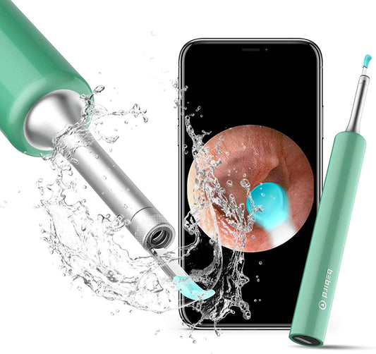 Wireless Ear Wax Removal Endoscope with 1080P FHD Camera and 6 LED Lights, Compatible with iPhone, iPad, and Android Devices (Blue)